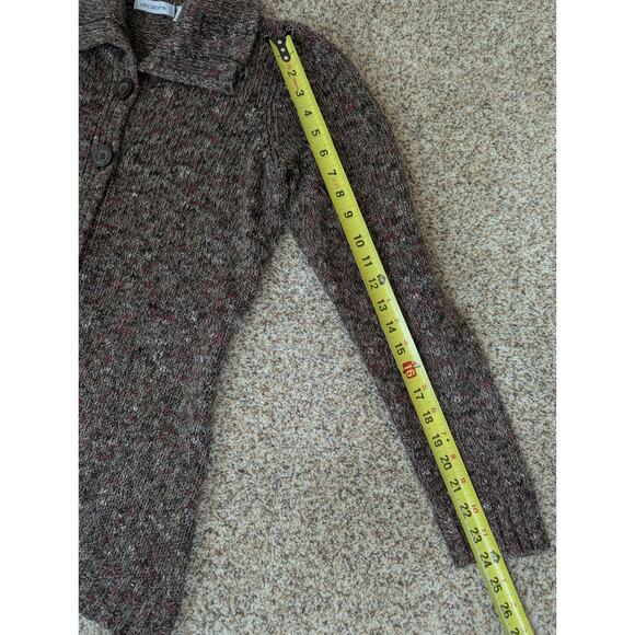 Liz Claiborne Women’s 2-Button Cardigan Sweater Heather Brown Size Medium - Picture 8 of 10